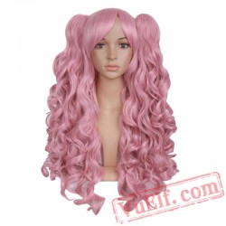 Long Wavy Cosplay Wigs Black Blonde Brown Blue Pink Hair