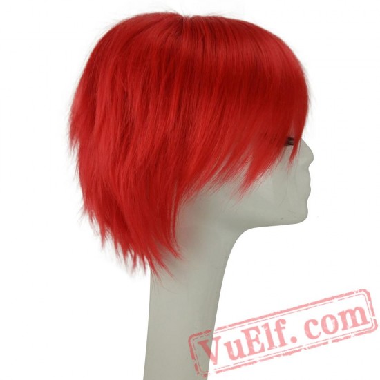 Pink Cosplay Wig Layered Short Straight Hair Wigs