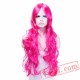 Long Wavy Halloween Wig Women Curly Wigs Party Wig Pink Blue