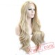 Long Wave Pink Grey Blonde Orange Lace Front Wig Women