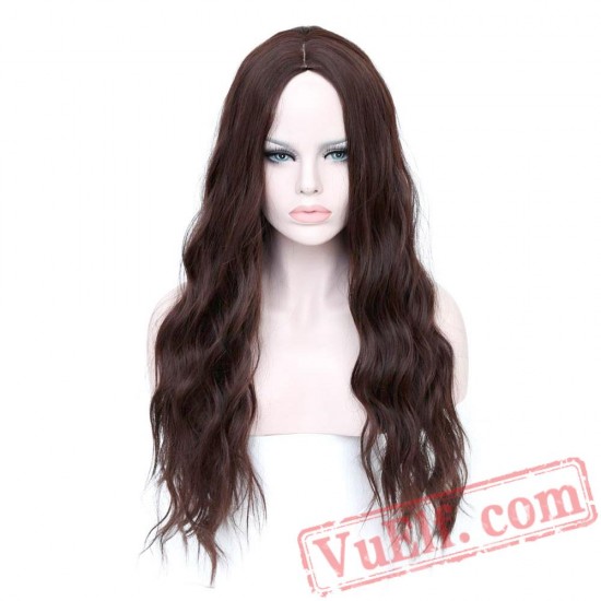 Blue Wig Cosplay Long Black Pink Grey Bodywave Hair Women