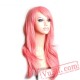 women hair long wavy wigs blonde pink red green brown purple black white blue 