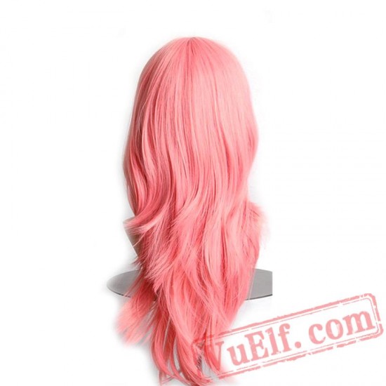 women hair long wavy wigs blonde pink red green brown purple black white blue 