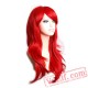 women hair long wavy wigs blonde pink red green brown purple black white blue 