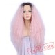 Pink Dark Roots Lace Front Wig Long Curly Wigs Women Party Halloween