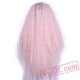 Pink Dark Roots Lace Front Wig Long Curly Wigs Women Party Halloween