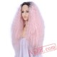 Pink Dark Roots Lace Front Wig Long Curly Wigs Women Party Halloween