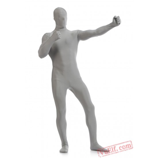 Funny Light Gray Lycra Spandex BodySuit | Zentai Suit