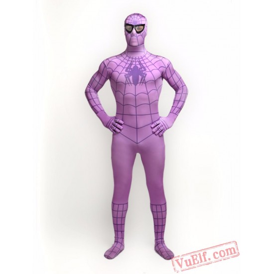 Light Purple Spiderman Lycra Spandex BodySuit | Zentai Suit