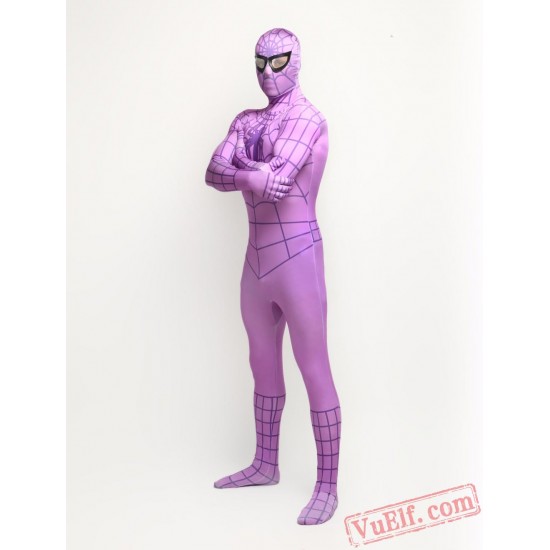 Light Purple Spiderman Lycra Spandex BodySuit | Zentai Suit