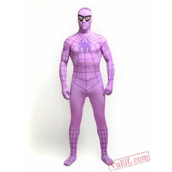 Light Purple Spiderman Lycra Spandex BodySuit | Zentai Suit
