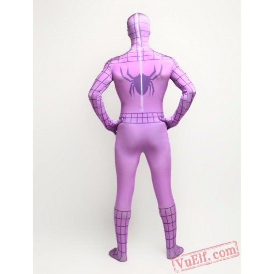 Light Purple Spiderman Lycra Spandex BodySuit | Zentai Suit