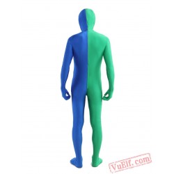 Green Blue Lycra Spandex BodySuit | Zentai Suit