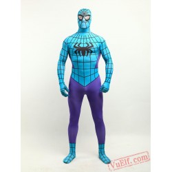 Purple Blue Spiderman Lycra Spandex BodySuit | Zentai Suit