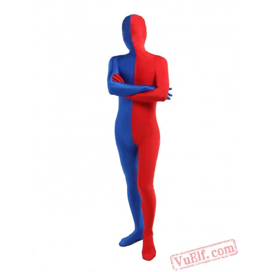 Funny Blue Red Lycra Spandex BodySuit | Zentai Suit