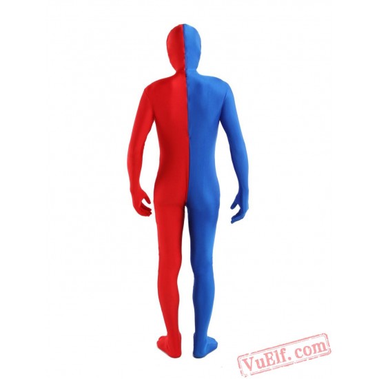 Funny Blue Red Lycra Spandex BodySuit | Zentai Suit