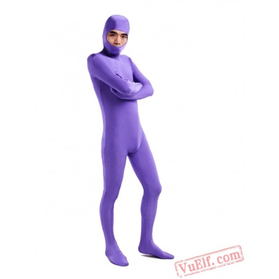 Purple Open Face Lycra Spandex BodySuit | Zentai Suit