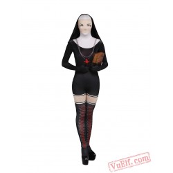 Horror Nun Lycra Spandex BodySuit | Zentai Suit