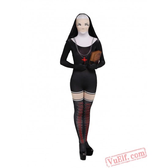 Horror Nun Lycra Spandex BodySuit | Zentai Suit