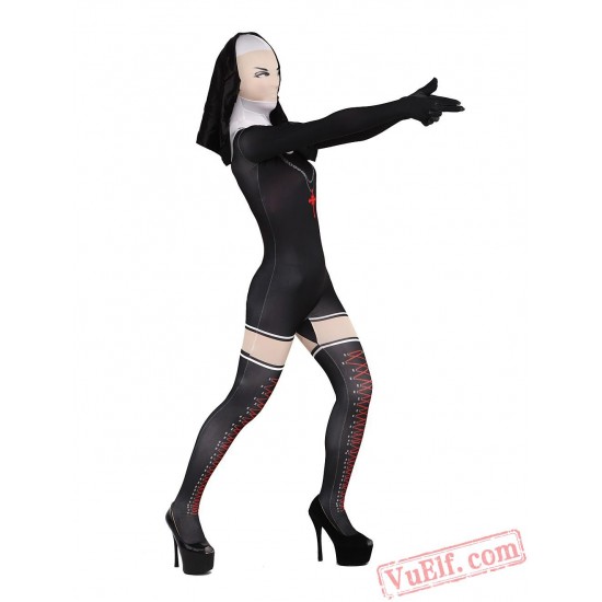 Horror Nun Lycra Spandex BodySuit | Zentai Suit