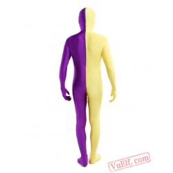 Purple Yellow Lycra Spandex BodySuit | Zentai Suit