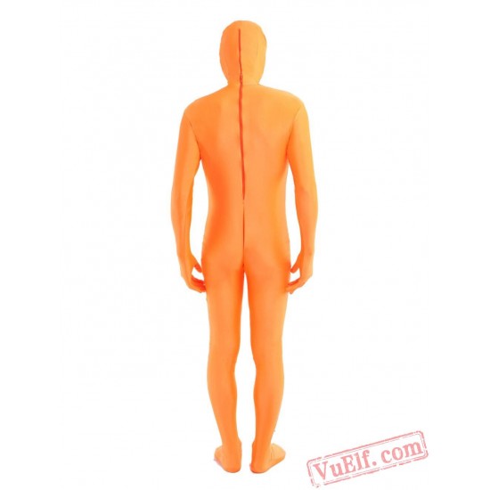 Orange Open Face Lycra Spandex BodySuit | Zentai Suit