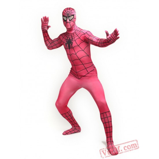 Rose Black Strip Spiderman Lycra Spandex BodySuit | Zentai Suit