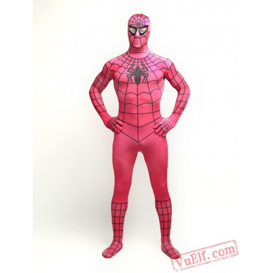 Rose Black Strip Spiderman Lycra Spandex BodySuit | Zentai Suit