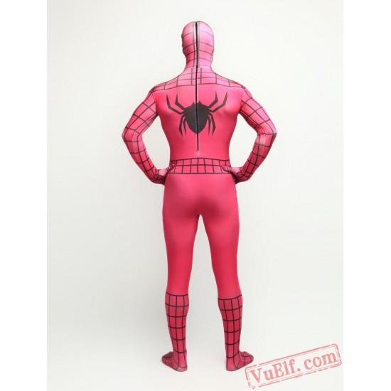 Rose Black Strip Spiderman Lycra Spandex BodySuit | Zentai Suit