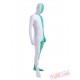 White Green Lycra Spandex BodySuit | Zentai Suit