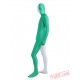 White Green Lycra Spandex BodySuit | Zentai Suit