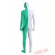 White Green Lycra Spandex BodySuit | Zentai Suit