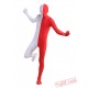 White Red Lycra Spandex BodySuit | Zentai Suit