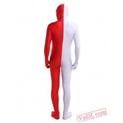 White Red Lycra Spandex BodySuit | Zentai Suit