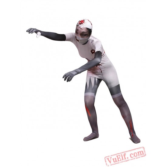 Horror Nurse Zombie Costumes - Lycra Spandex BodySuit | Zentai Suit