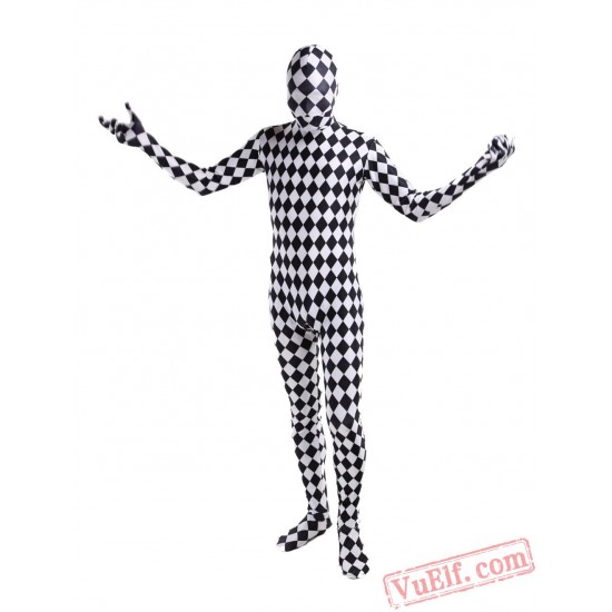 Plaid Pattern Lycra Spandex BodySuit | Zentai Suit