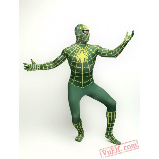 Green Spiderman Costumes - Lycra Spandex BodySuit | Zentai Suit