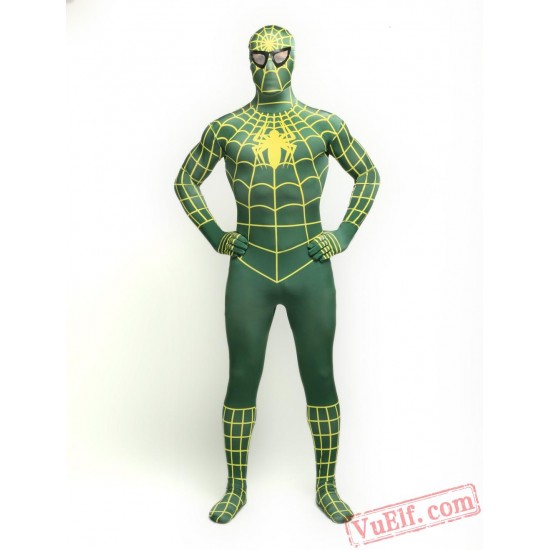 Green Spiderman Costumes - Lycra Spandex BodySuit | Zentai Suit