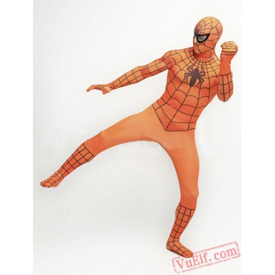 Orange Spiderman Costumes - Lycra Spandex BodySuit | Zentai Suit