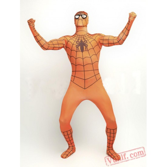 Orange Spiderman Costumes - Lycra Spandex BodySuit | Zentai Suit