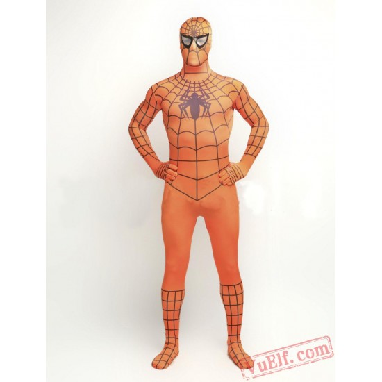 Orange Spiderman Costumes - Lycra Spandex BodySuit | Zentai Suit