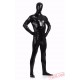 Black Shiny Metalic Mens Lycra Spandex BodySuit | Zentai Suit