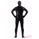 Black Shiny Metalic Mens Lycra Spandex BodySuit | Zentai Suit