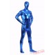 Blue Shiny Metalic Mens Lycra Spandex BodySuit | Zentai Suit