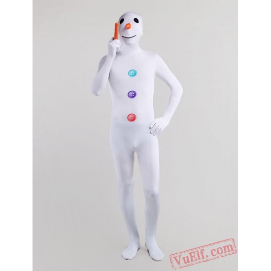 White Snowman Costumes - Lycra Spandex BodySuit | Zentai Suit