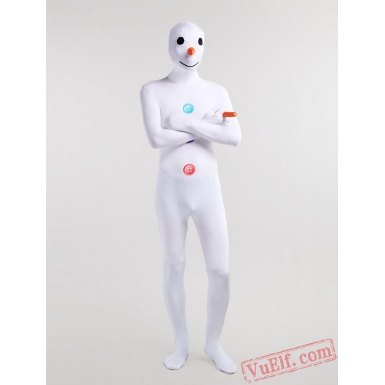 White Snowman Costumes - Lycra Spandex BodySuit | Zentai Suit