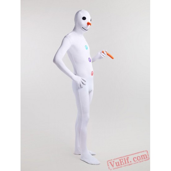 White Snowman Costumes - Lycra Spandex BodySuit | Zentai Suit