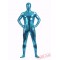 Blue Shiny Metalic Mens Lycra Spandex BodySuit | Zentai Suit