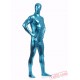 Blue Shiny Metalic Mens Lycra Spandex BodySuit | Zentai Suit