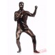 Coffee Shiny Metalic Mens Lycra Spandex BodySuit | Zentai Suit
